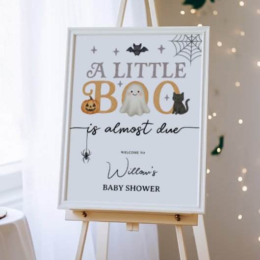 Welkomstteken van Little Boo Halloween Baby shower Poster