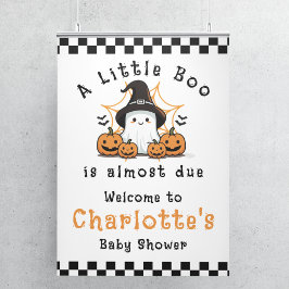 Welkomstteken van Little Boo Halloween Baby shower Poster