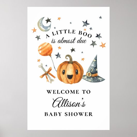 Welkomstteken van Little Boo Halloween Baby shower Poster (Voorkant)