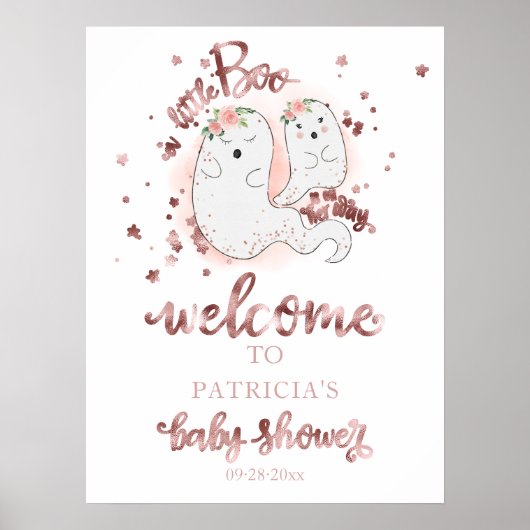 Welkomstteken van Little Boo Halloween Baby shower Poster (Voorkant)