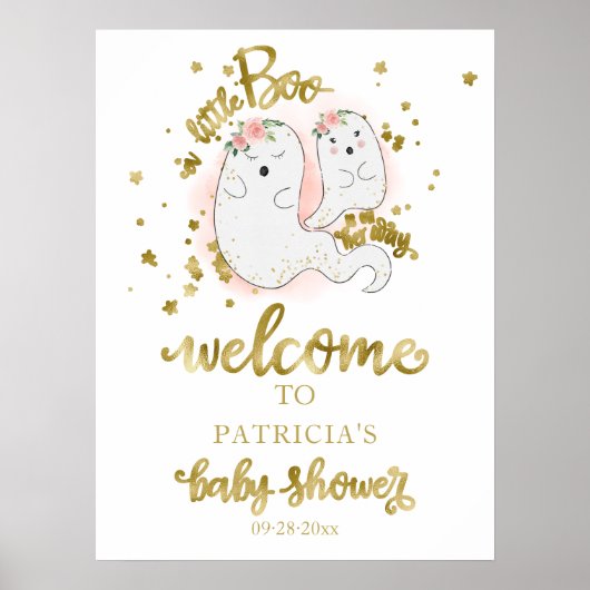 Welkomstteken van Little Boo Halloween Baby shower Poster (Voorkant)
