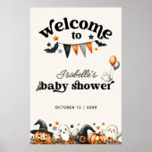 Welkomstteken van Little Boo Halloween Baby shower Poster (Voorkant)