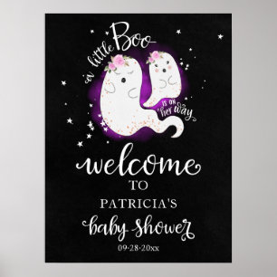Welkomstteken van Little Boo Halloween Baby shower Poster