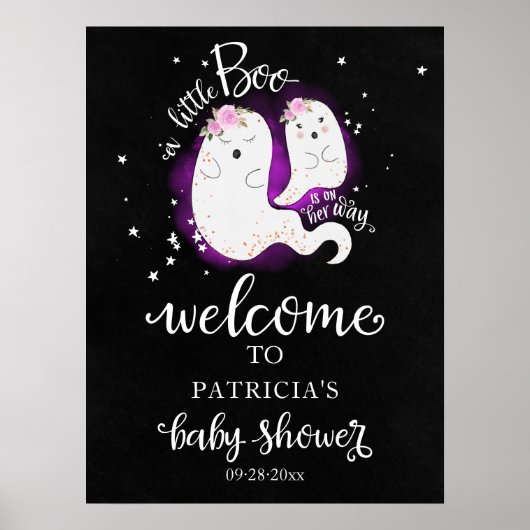 Welkomstteken van Little Boo Halloween Baby shower Poster (Voorkant)