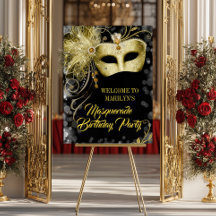 Welkomstteken van Masquerade Party