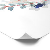 Welkomstteken van Navy Floral Wedding Poster (Hoek)