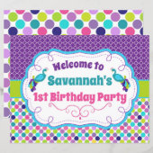 Welkomstteken van Peacock Birthday Party (Voorkant / Achterkant)