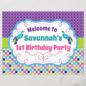 Welkomstteken van Peacock Birthday Party (Voorkant)