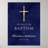 Welkomstteken van Royal Blue Baptism Boy Poster (Voorkant)