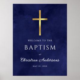 Welkomstteken van Royal Blue Baptism Boy Poster