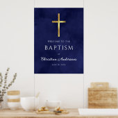 Welkomstteken van Royal Blue Baptism Boy Poster (Keuken)