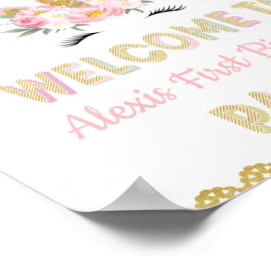 Welkomstteken van Unicorn Party Poster (Hoek)