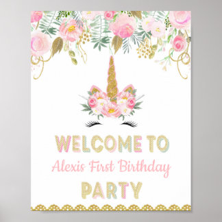 Welkomstteken van Unicorn Party Poster