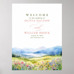 Welkomstteken van wilde bloemen Meadow en Meadow W Poster