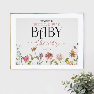 Welkomstteken van Wildflower Boho Baby shower Poster