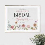 Welkomstteken van Wildflower Boho Vrijgezellenfees Poster<br><div class="desc">Dit ontwerp is voorzien van een delicaat groot boeket met handbeschilderde wilde bloemen en groen,  samen met een prachtige combinatie van moderne en rustige lettertypen. Bekijk het hele collectie voor meer overeenkomende objecten!</div>
