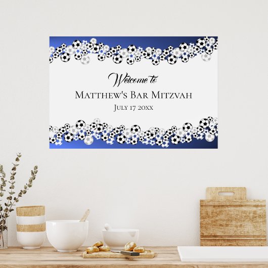 Welkomstteken Voetbalk Mitzvah Poster (Keuken)
