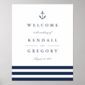 Welkomstteken voor anker bruiloft poster (Voorkant)