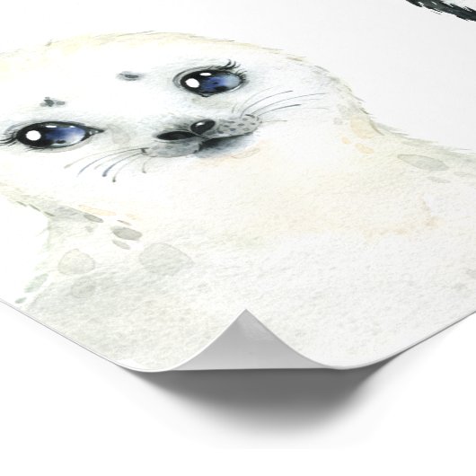 Welkomstteken voor Arctic Animals Baby shower Poster (Hoek)