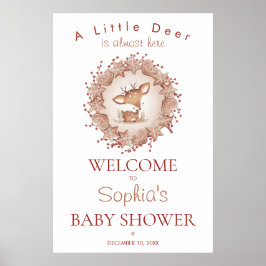 Welkomstteken voor Baby shower met kerstmis bevest Poster