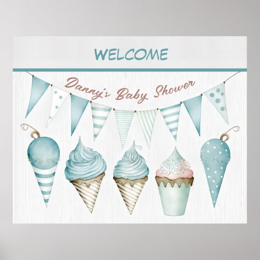 Welkomstteken voor Baby shower Poster (Voorkant)