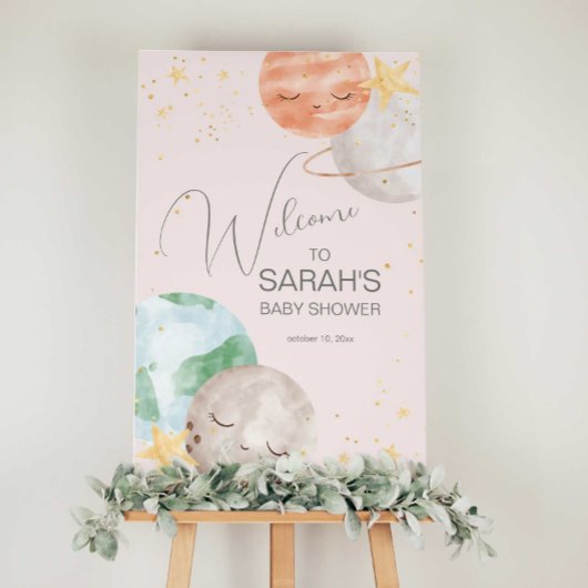 Welkomstteken voor Baby shower voor buitenruimte v Poster