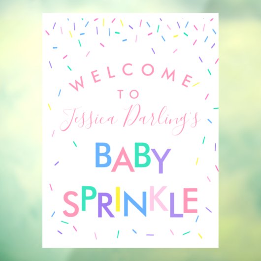 Welkomstteken voor baby Sprinkle Raamsticker (Vel 3)