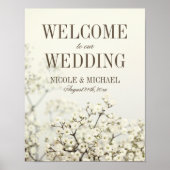 Welkomstteken voor  baby's met een zachte bruiloft poster (Voorkant)