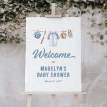 Welkomstteken voor Baseball Baby shower