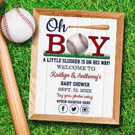 Welkomstteken voor Baseball Boys Baby shower Poster