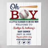Welkomstteken voor Baseball Boys Baby shower Poster (Voorkant)
