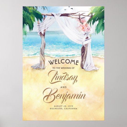 Welkomstteken voor Beach Arbor Weduwen Poster (Voorkant)