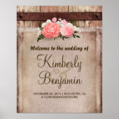 Welkomstteken voor bijtende Floral Wedding Poster (Voorkant)