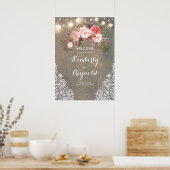 Welkomstteken voor bijtende Floral Wedding Poster (Keuken)
