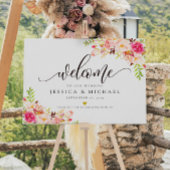 Welkomstteken voor bijtende Floral Wedding Poster