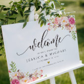 Welkomstteken voor bijtende Floral Wedding Poster