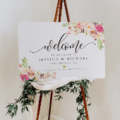Welkomstteken voor bijtende Floral Wedding Poster