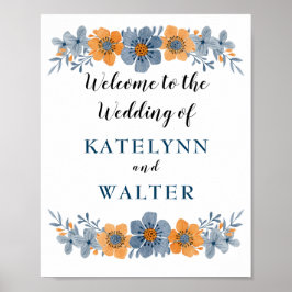 Welkomstteken voor blauwe en Oranje loting Poster