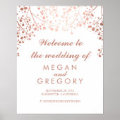 Welkomstteken voor Blush Baby's Breath Wedding Poster (Voorkant)