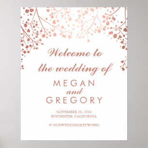 Welkomstteken voor Blush Baby's Breath Wedding Poster