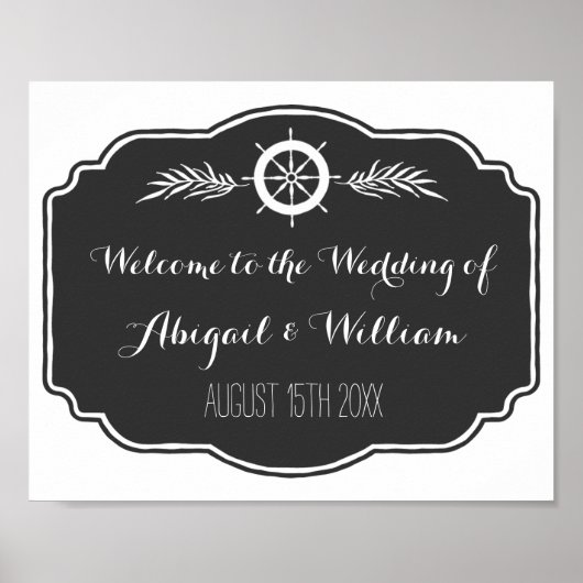 Welkomstteken voor bruiloft Aangepast bord Nautisc Poster (Voorkant)