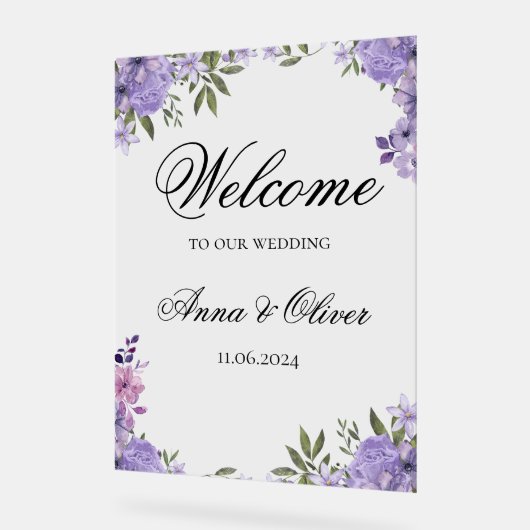 Welkomstteken voor bruiloft acryl bord (Hoek)