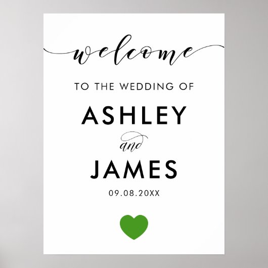 Welkomstteken voor bruiloft, bord voor groeten, gr poster (Voorkant)