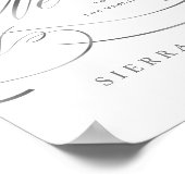 Welkomstteken voor bruiloft Elegant Faux Silver Sc Poster (Hoek)