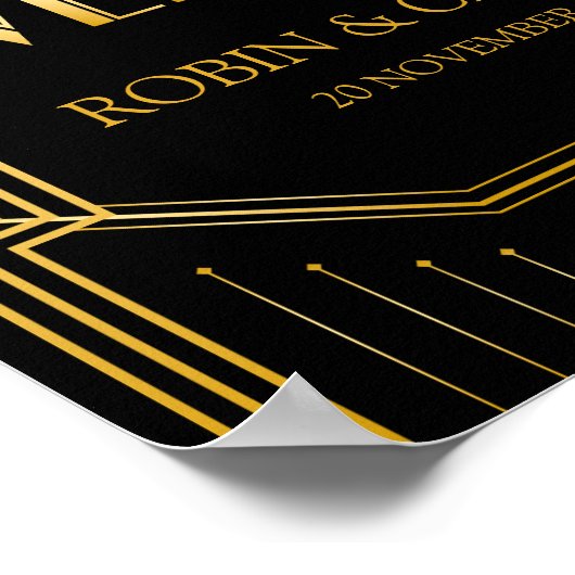 Welkomstteken voor bruiloft | Gatsby Art Deco Poster (Hoek)