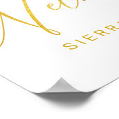 Welkomstteken voor bruiloft Modern Faux Gold Scrip Poster (Hoek)
