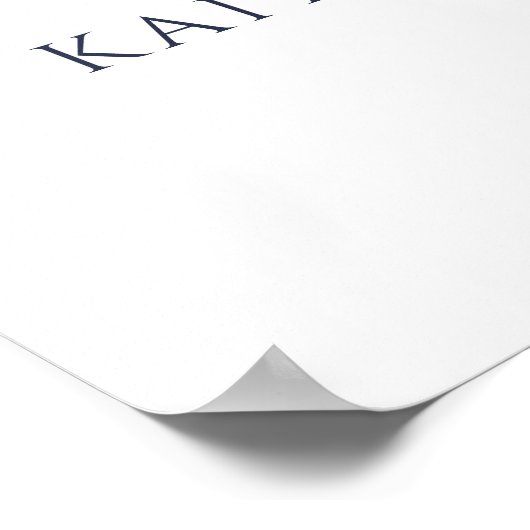 Welkomstteken voor bruiloft Navy Blue Waterverf Fl Poster (Hoek)