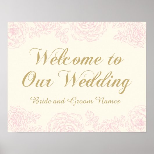 Welkomstteken voor bruiloft | Ontwerp van Florence Poster (Voorkant)