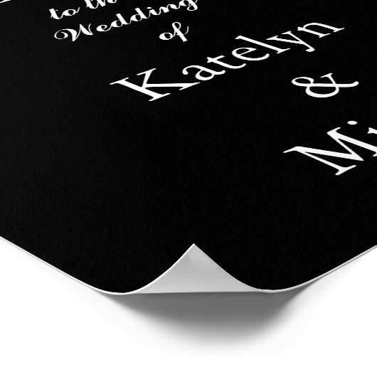 Welkomstteken voor bruiloft poster (Hoek)