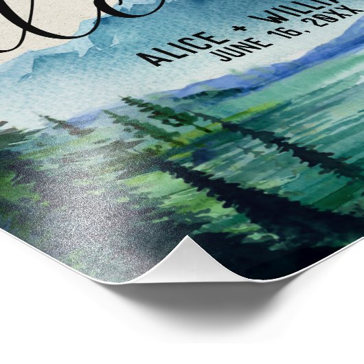 Welkomstteken voor bruiloft - Rustic Lakeside Foto Afdruk (Hoek)